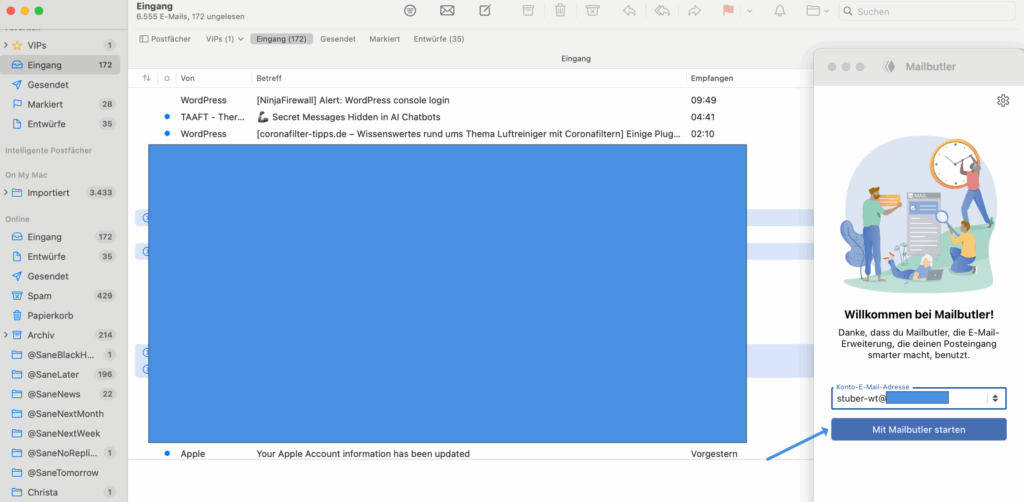 Mailbutler KI starten