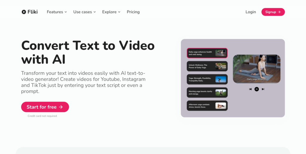 Fliki, Text to Video