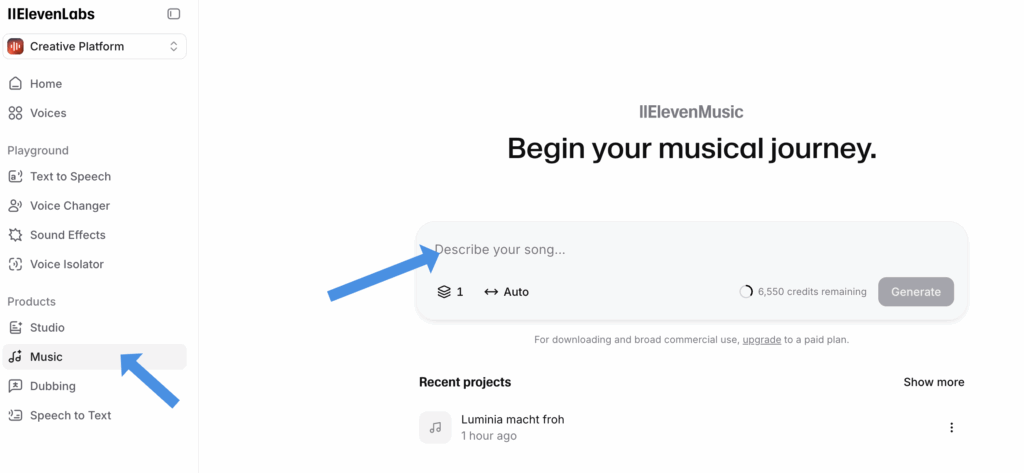 ElevenLabs Musik