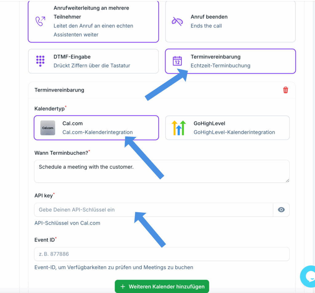 KI-Callcenter, Famulor, Assistent einrichten