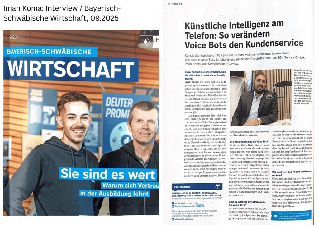 Famulor, IHK-Interview, Bayrisch-Schwäbische Wirtschaft