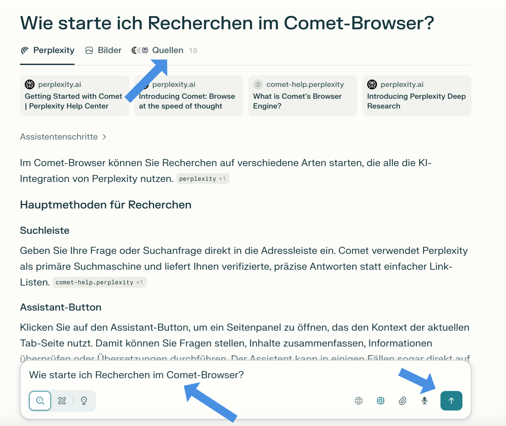 Comet Browser Screenshot