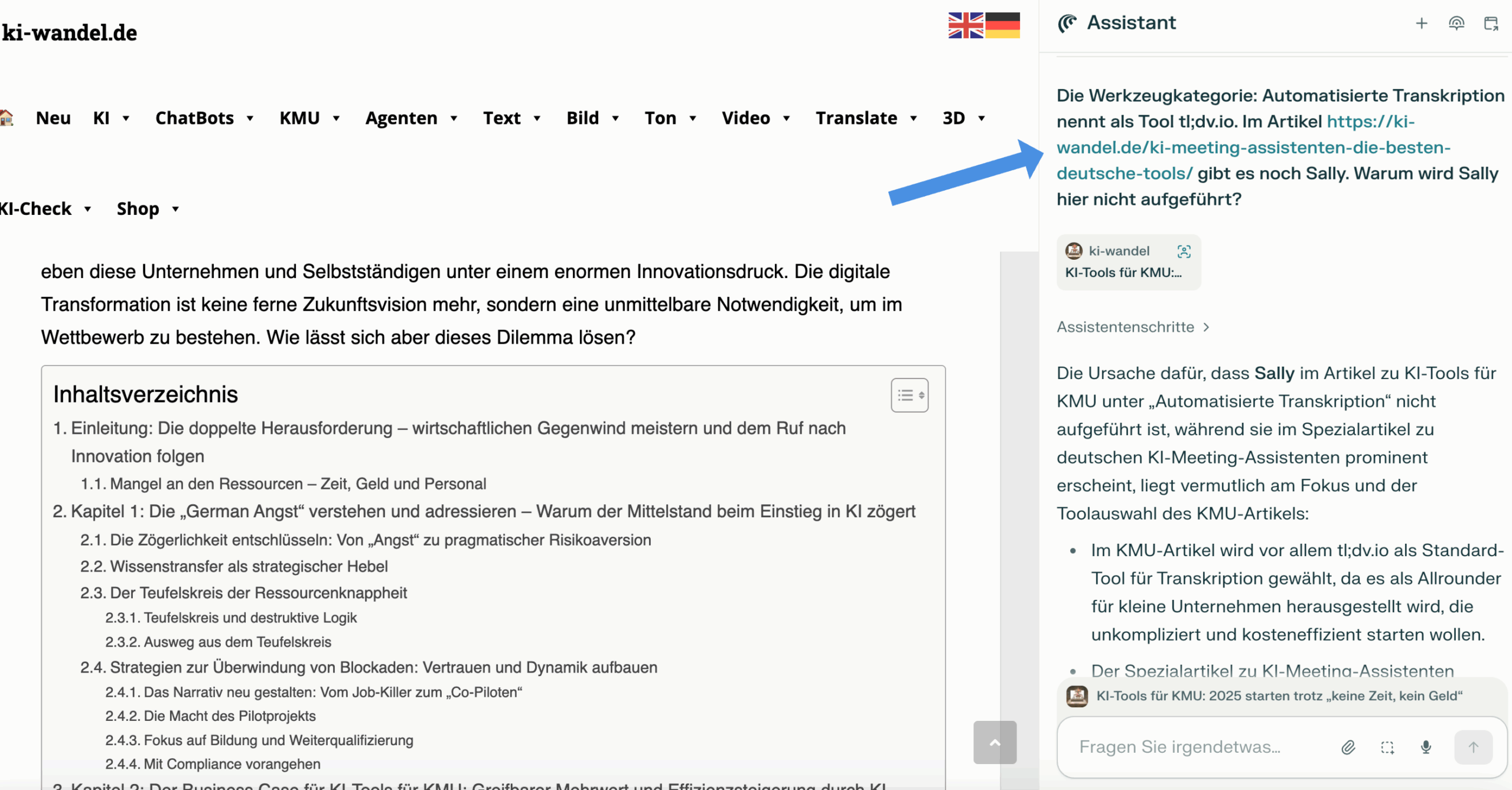 KI-Tools für KMU Screenshot