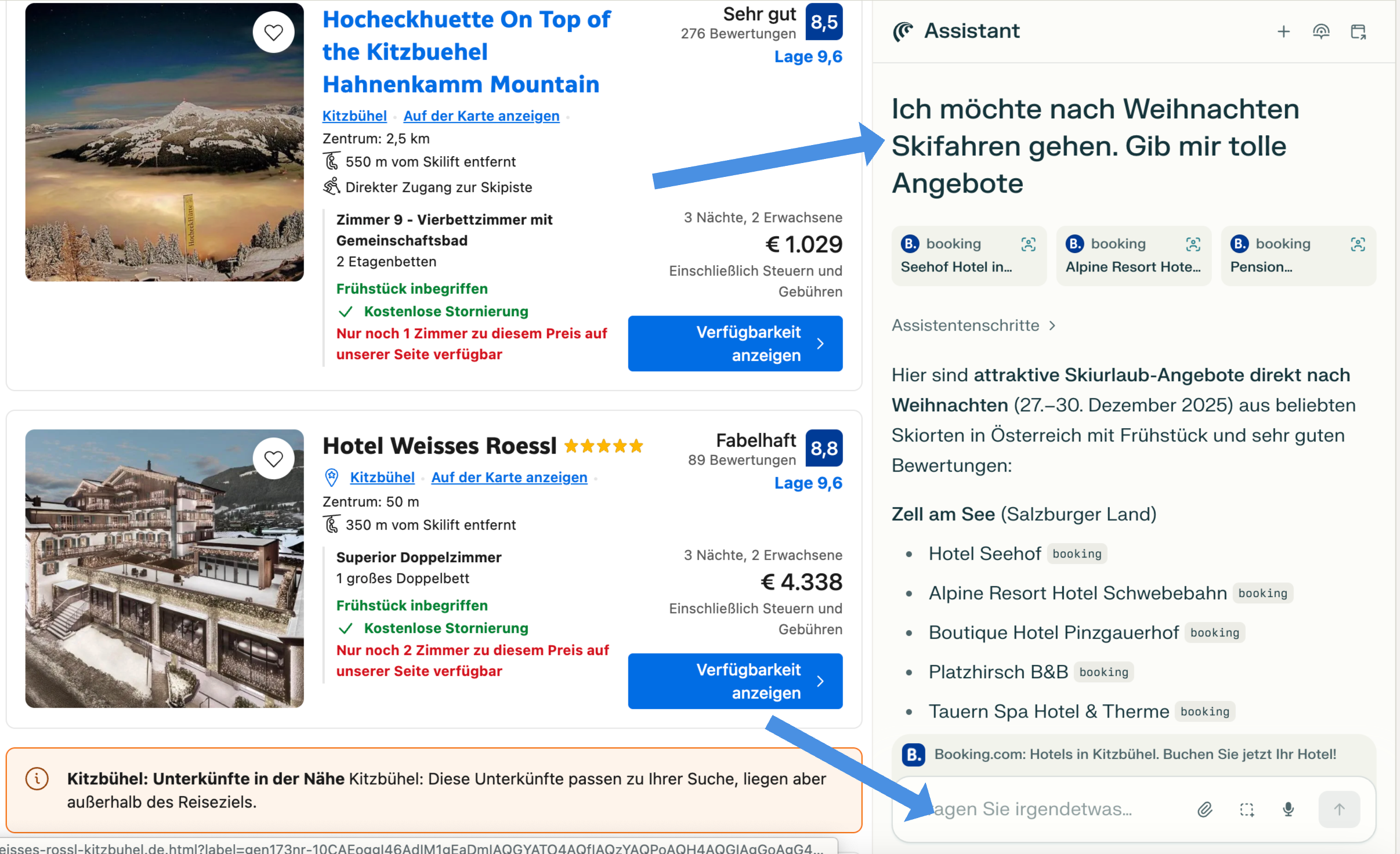 Comet Buchungen durchführen Screenshot