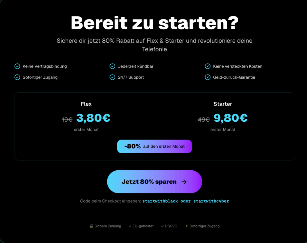 KI-Callcenter – für jedermann 2 Famulor Black Week Angebot