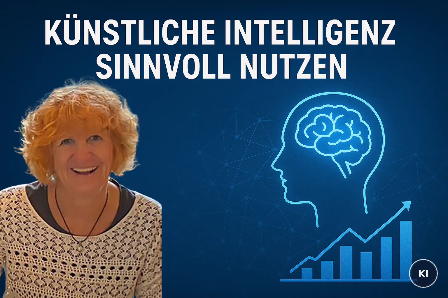KI-Bilder kennzeichnen 2 KI-Bilder kennzeichnen: Christa mit KI und sichtbarem Label